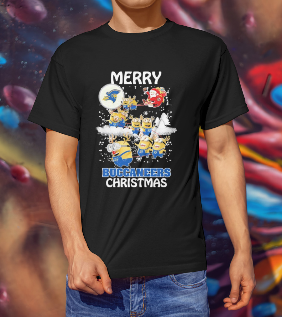 Merry Buccaneers Christmas Minions East Tennessee State Santa T-Shirt