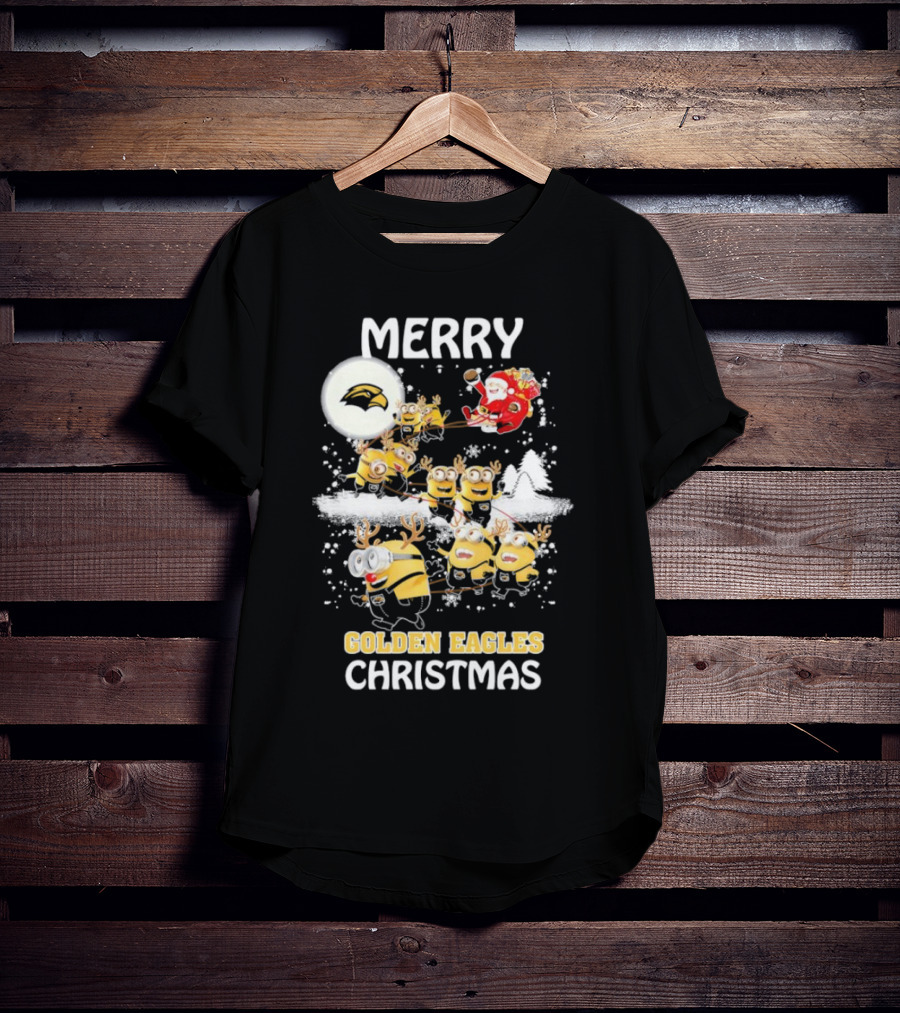 Merry Minions Southern Miss Golden Eagles Christmas T-Shirt