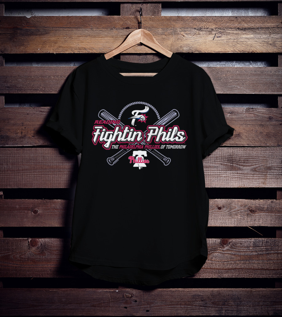 Reading Fightin Phils Philadelphia Phillies Of Tomorrow Phillies Logo With Crossed Bats T-Shirt