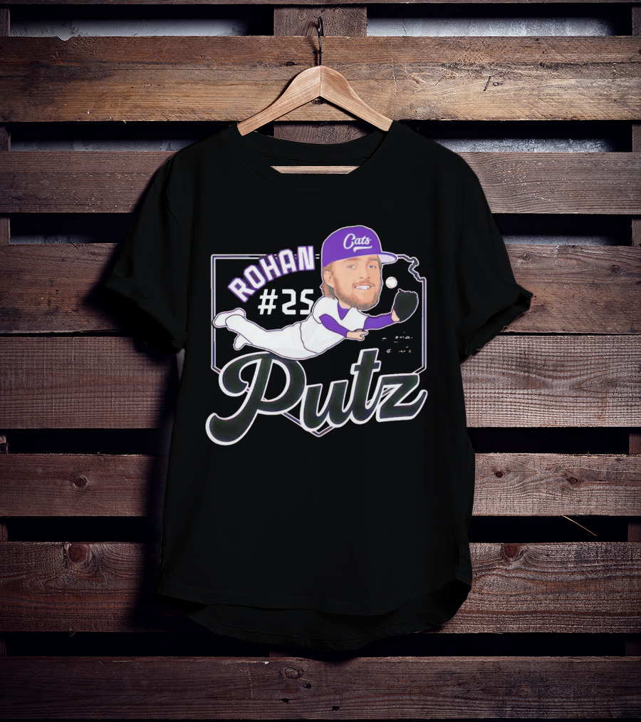 Rohan Putz #25 Kansas State Wildcats Cats Outfielder Signature T-Shirt