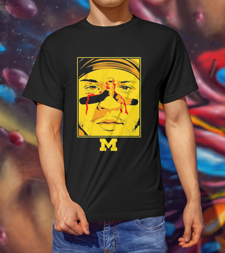 Blake Corum Game Face Michigan Wolverines Football Yellow M T-Shirt