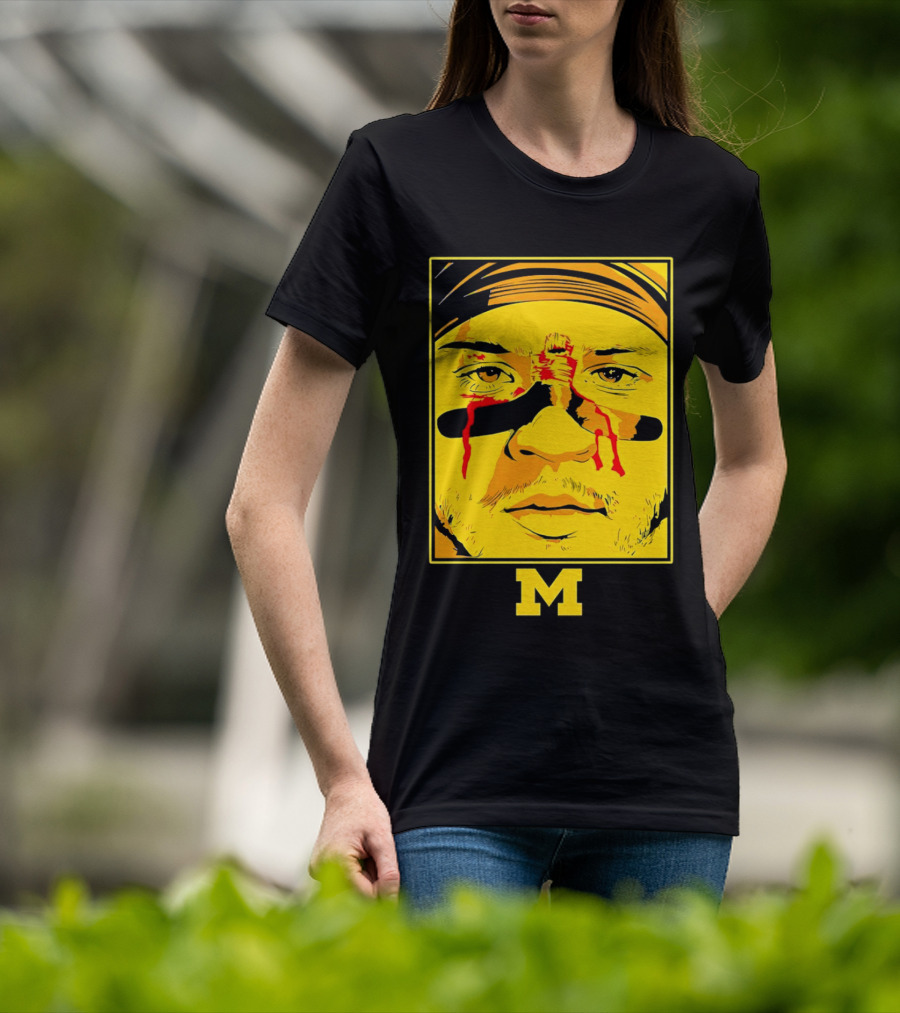 Blake Corum Game Face Michigan Wolverines Football Yellow M T-Shirt
