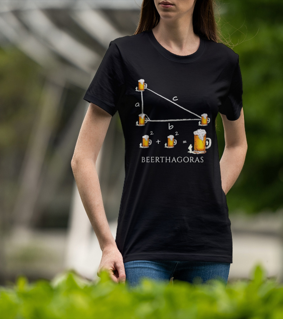 Beerthagoras Theorem Math Pythagoras Beer Mugs Equation T-Shirt