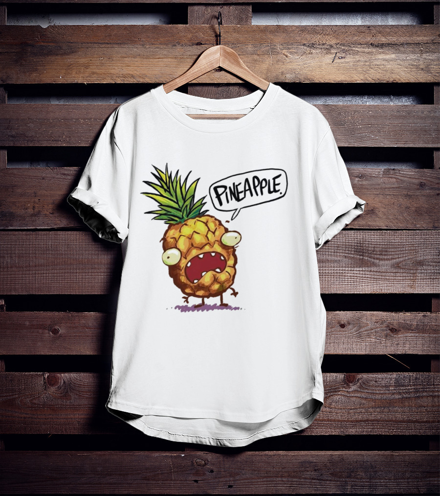 Pineapple Cute Pineapple With Cartoon Face And Funny Expression T-Shirt