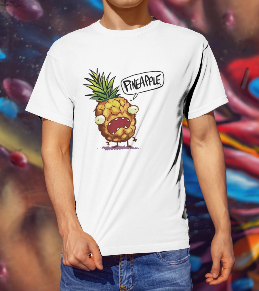 Pineapple Cute Pineapple With Cartoon Face And Funny Expression T-Shirt