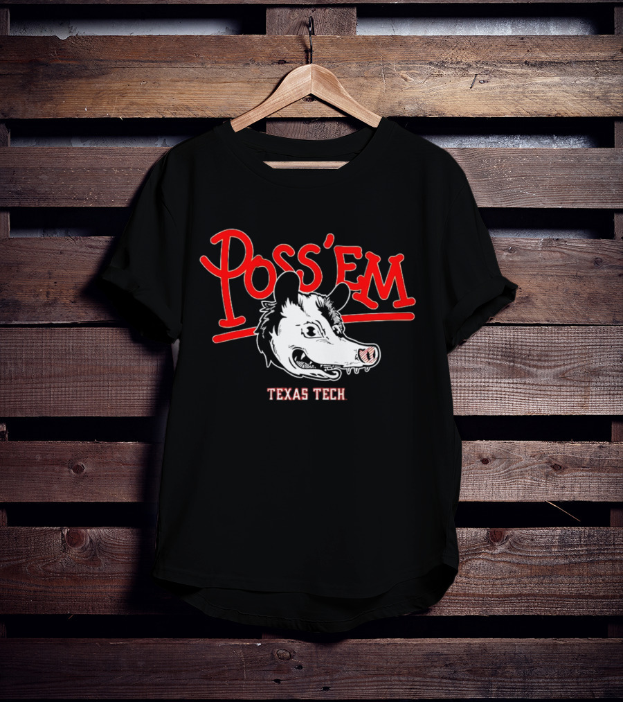Poss’em Texas Tech Red Raiders Rally Possum Football T-Shirt
