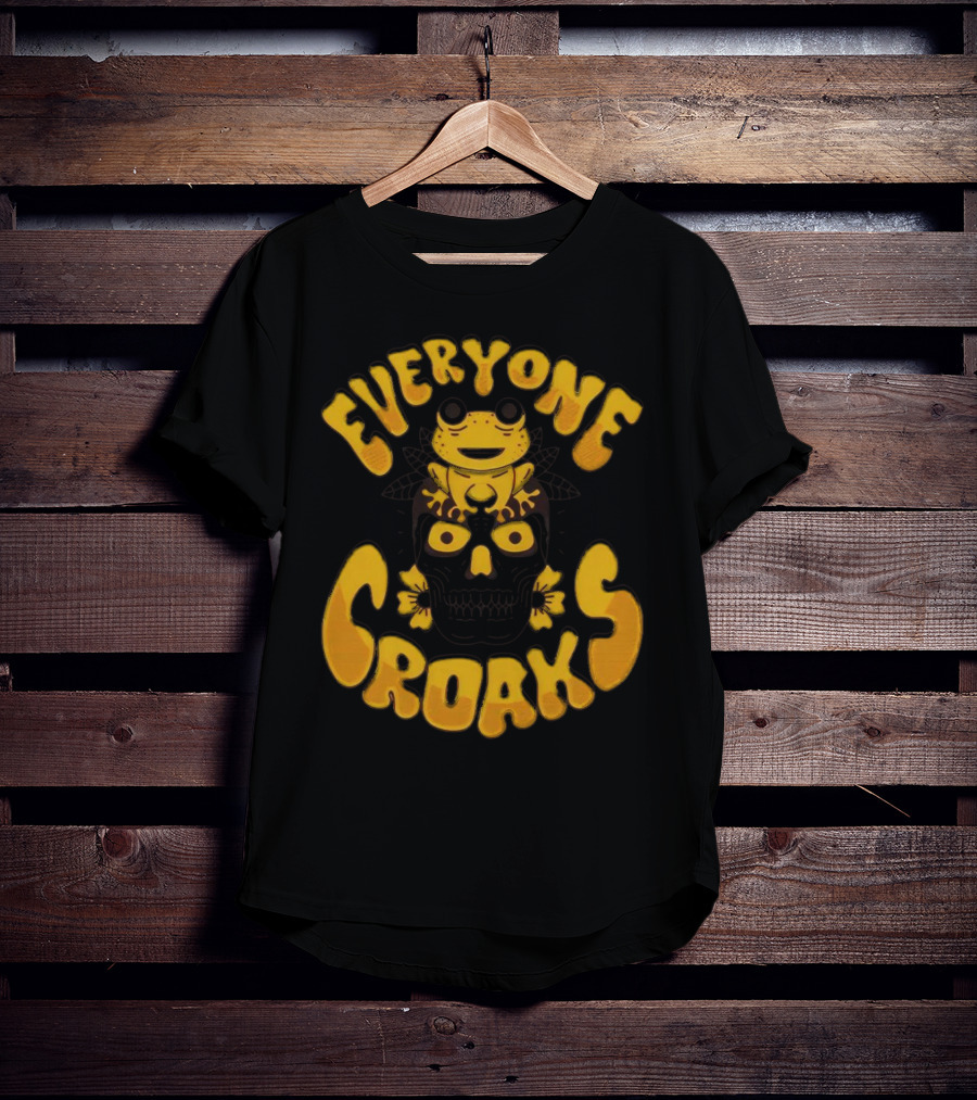 Everyone Croaks Frog On Skull T-Shirt