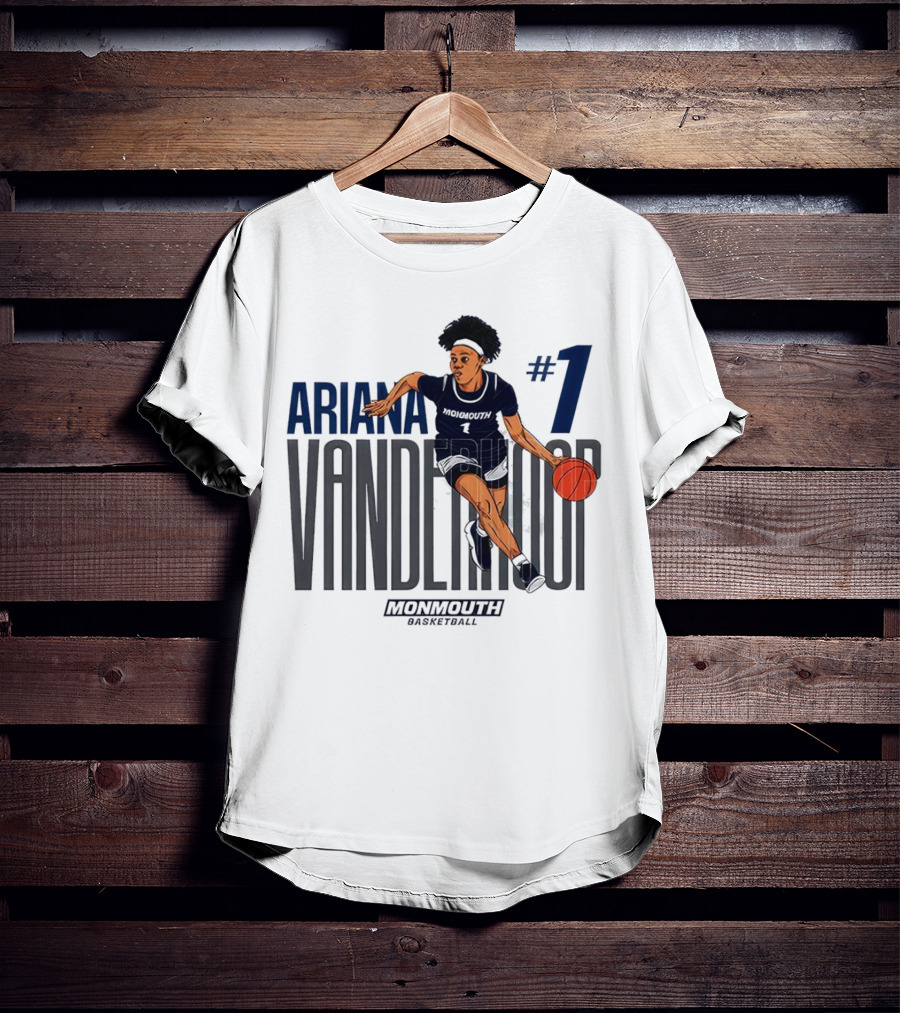 Ariana Vanderhoop #1 Monmouth Hawks NCAA Women's Basketball Player T-Shirt