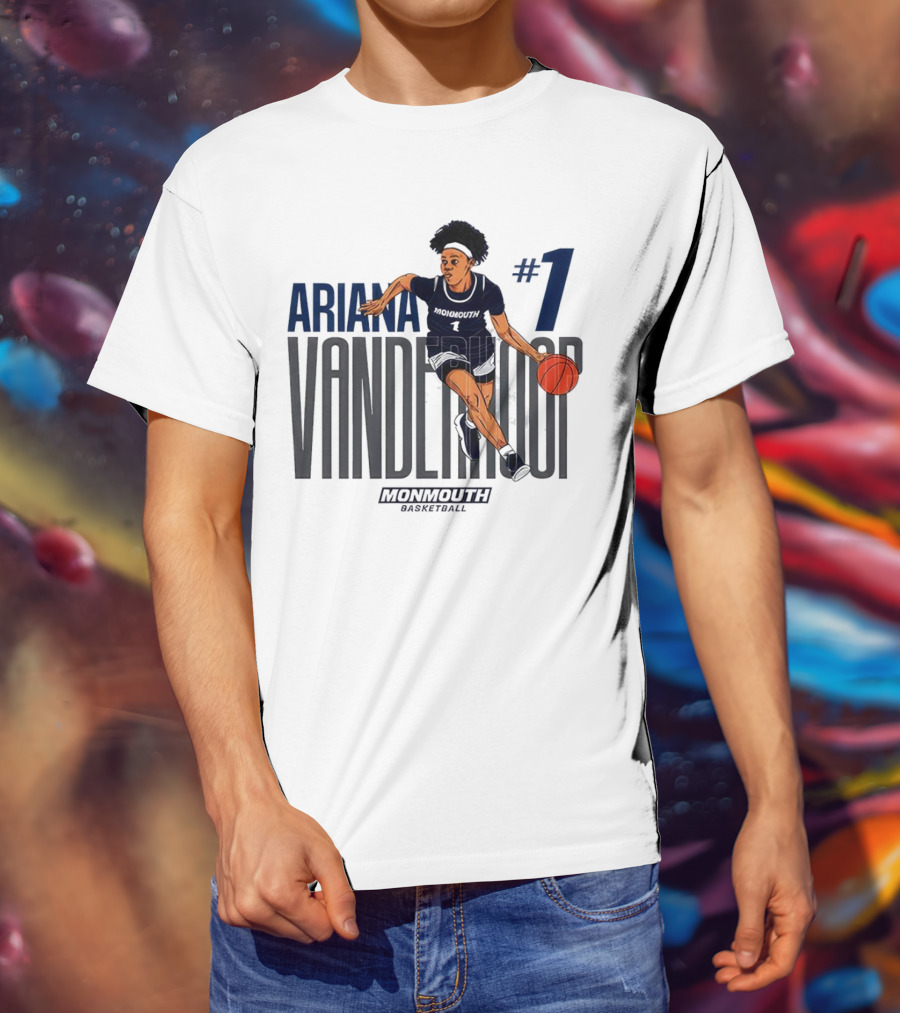 Ariana Vanderhoop #1 Monmouth Hawks NCAA Women's Basketball Player T-Shirt