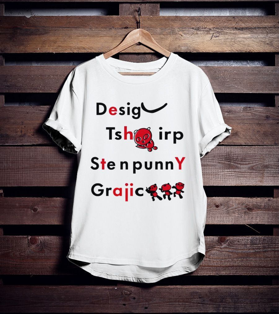 Desig Tshirt Sten Punny Graiic Red Panda Typography T-Shirt