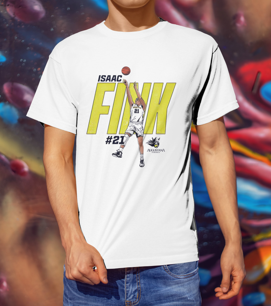 Isaac Fink #21 Augustana Vikings Basketball T-Shirt