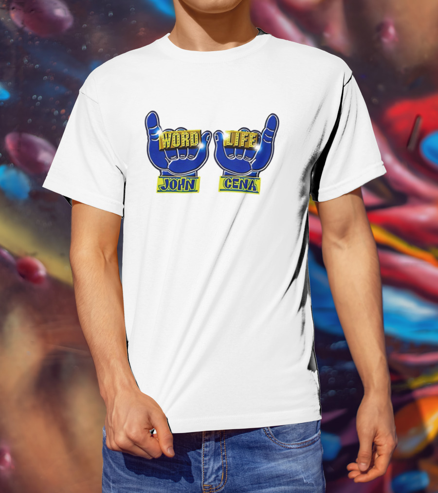 John Cena Word Life Blue Hands Iconic Gesture T-Shirt