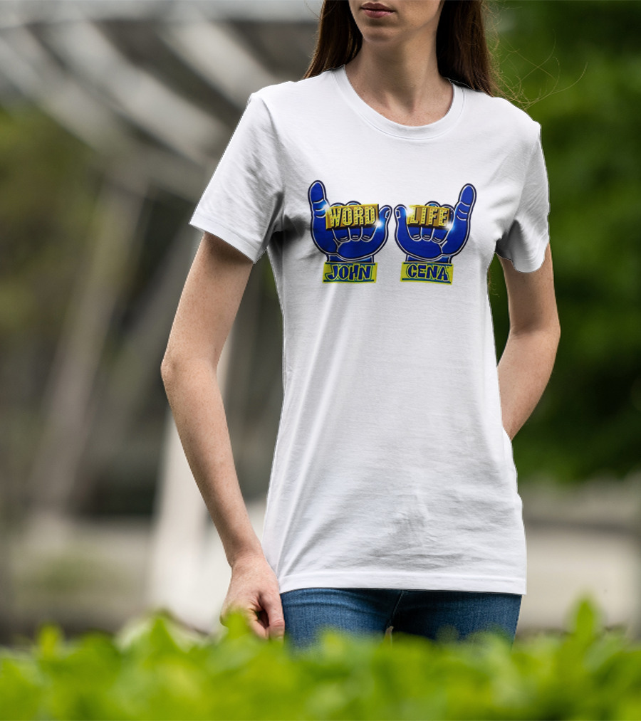 John Cena Word Life Blue Hands Iconic Gesture T-Shirt
