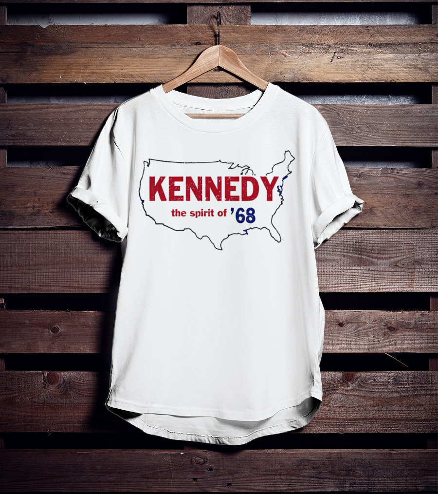 Kennedy The Spirit Of ’68 USA Map Outline T-Shirt