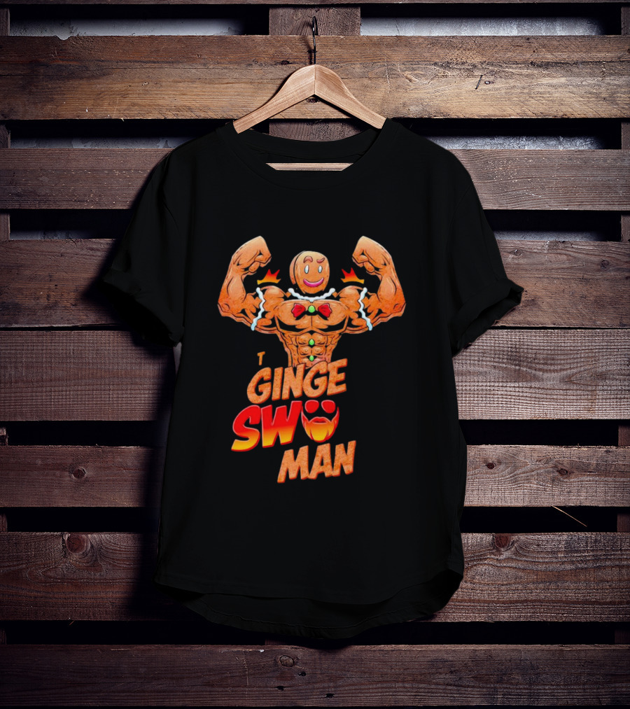 Ginger Swole Man Christmas Bodybuilding Gingerbread T-Shirt