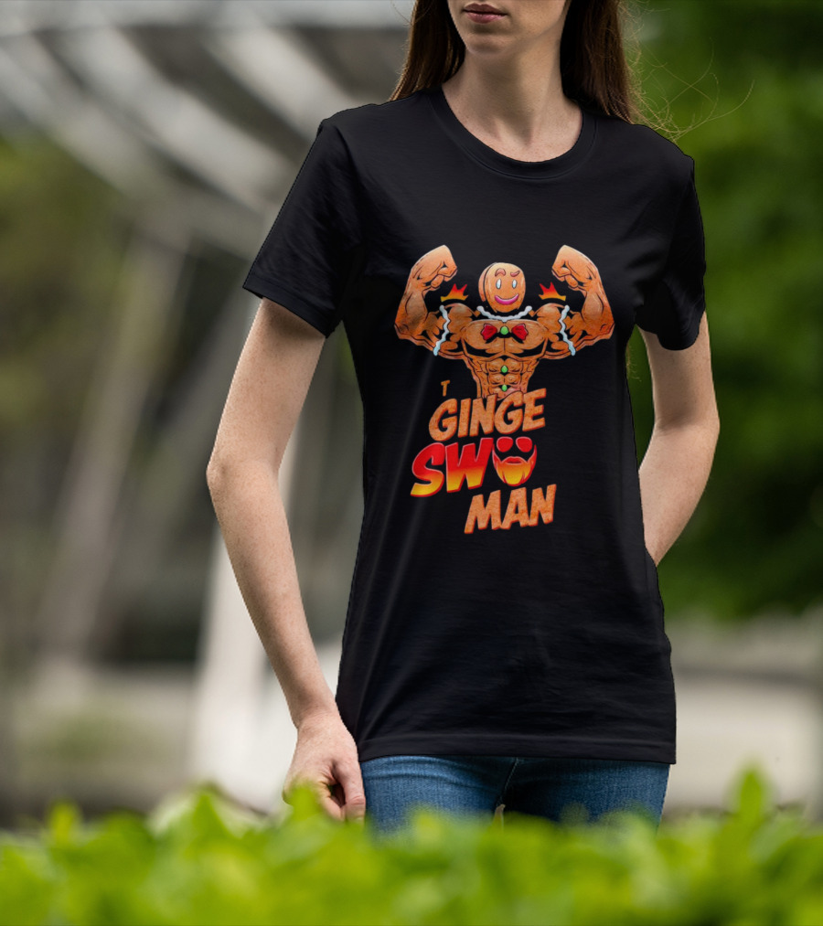 Ginger Swole Man Christmas Bodybuilding Gingerbread T-Shirt