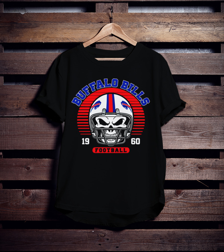 Buffalo Bills 1960 Skull Helmet Football T-Shirt
