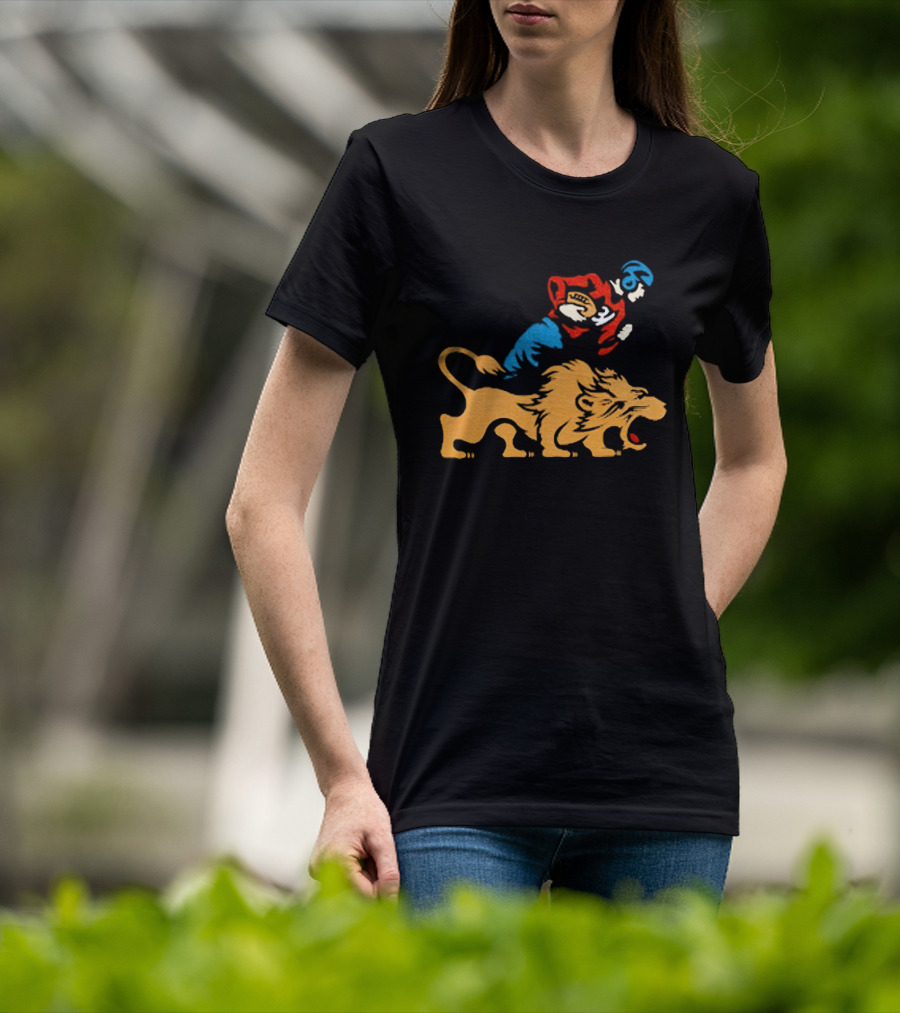 Detroit Lions Vintage Football Player And Lion Emblem This Story Is Just Beginning T-Shirt