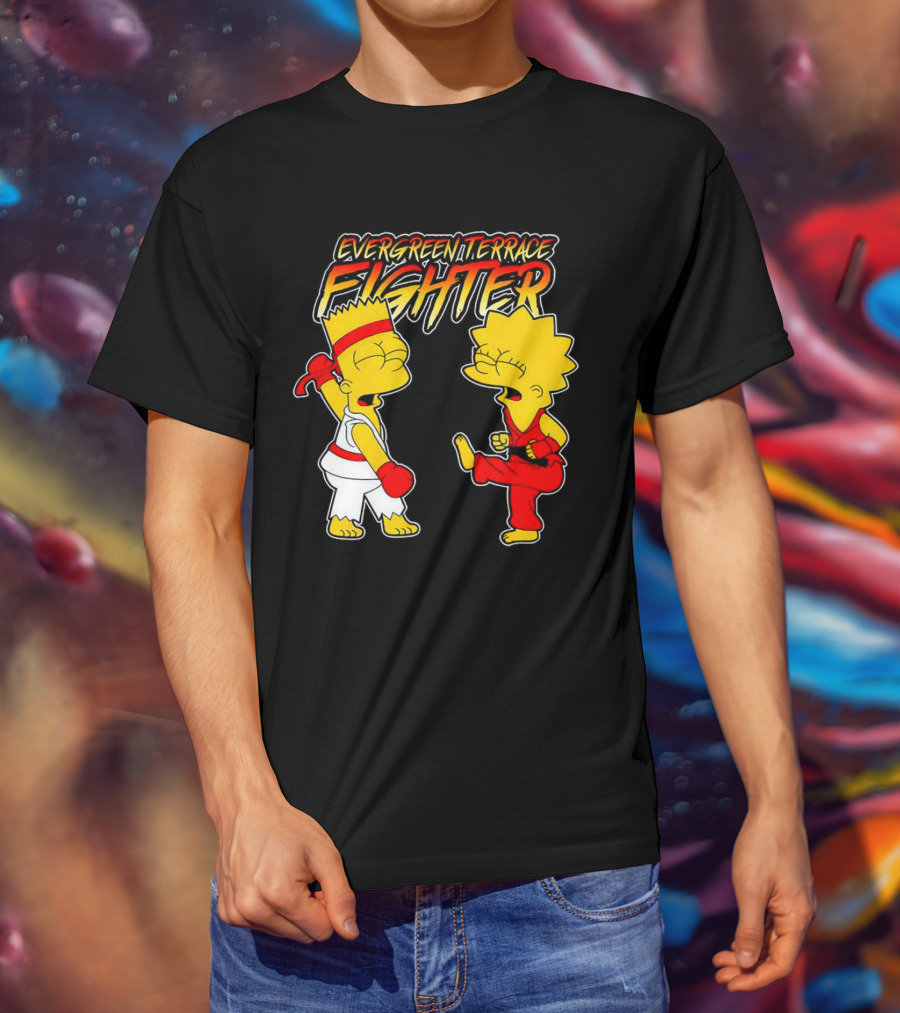 Evergreen Terrace Fighter The Simpsons Street Fighter Crossover T-Shirt