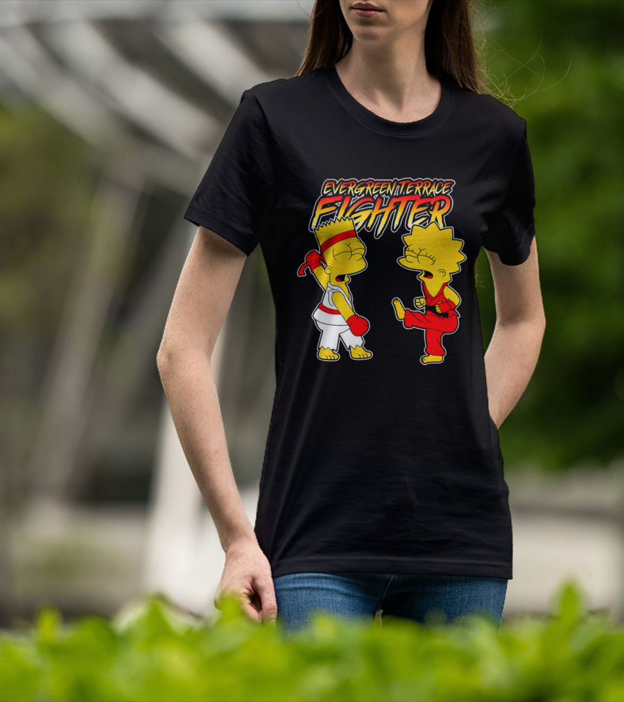 Evergreen Terrace Fighter The Simpsons Street Fighter Crossover T-Shirt