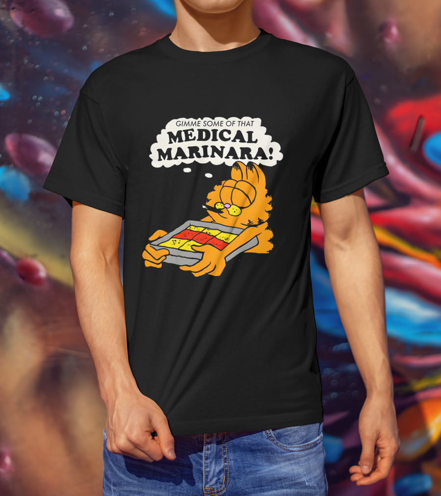 Garfield Gimme Some Of That Medical Marinara With Lasagna T-Shirt