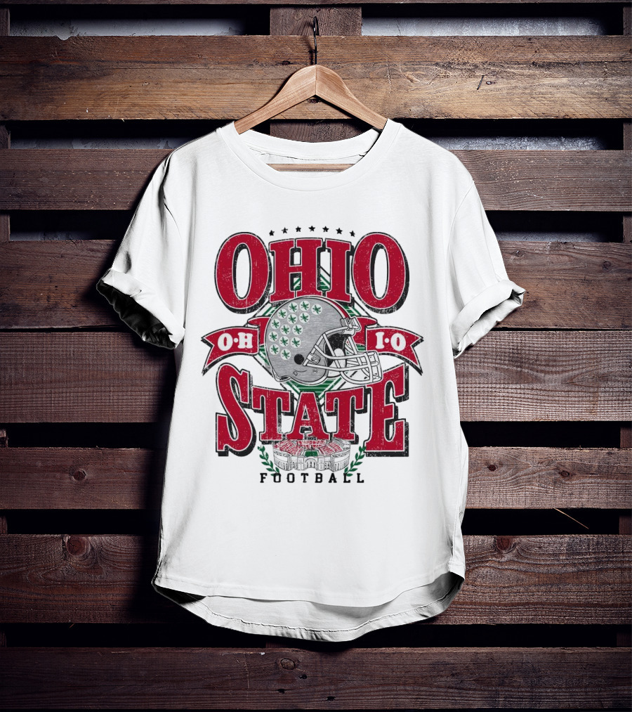 Ohio State Buckeyes Football Helmet Stadium Vintage T-Shirt