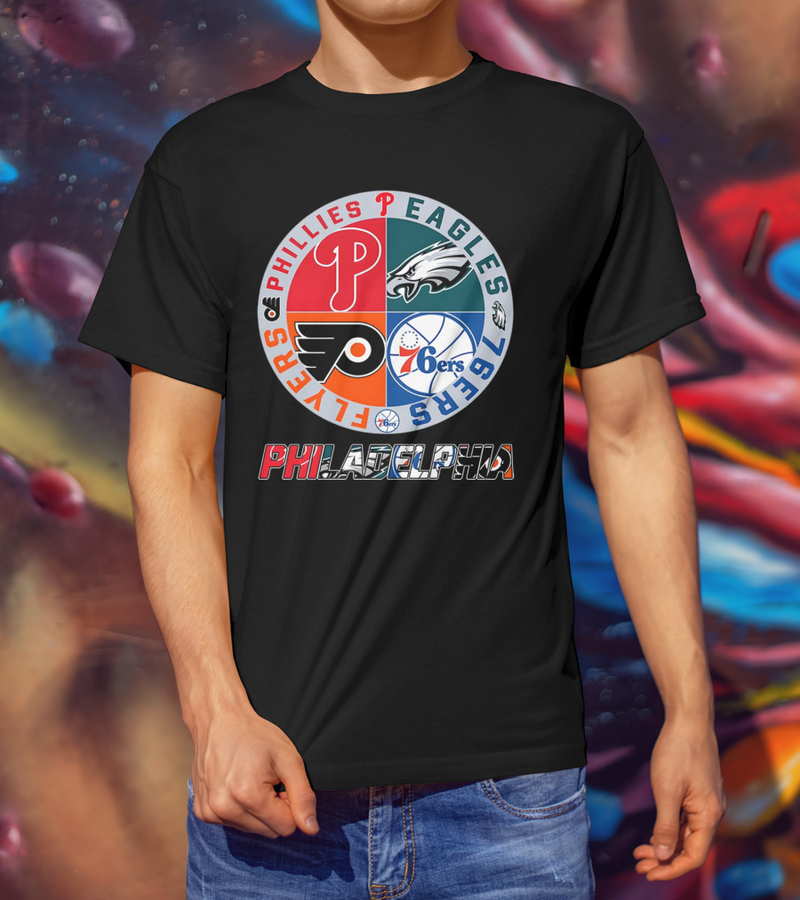 PHILADELPHIA Phillies Eagles 76ers Flyers T-Shirt