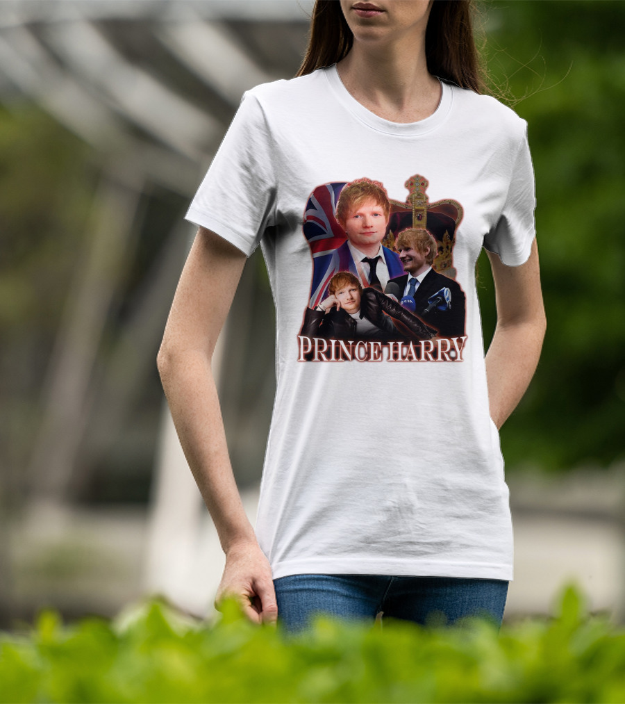 Prince Harry Ed Sheeran Union Jack Crown T-Shirt