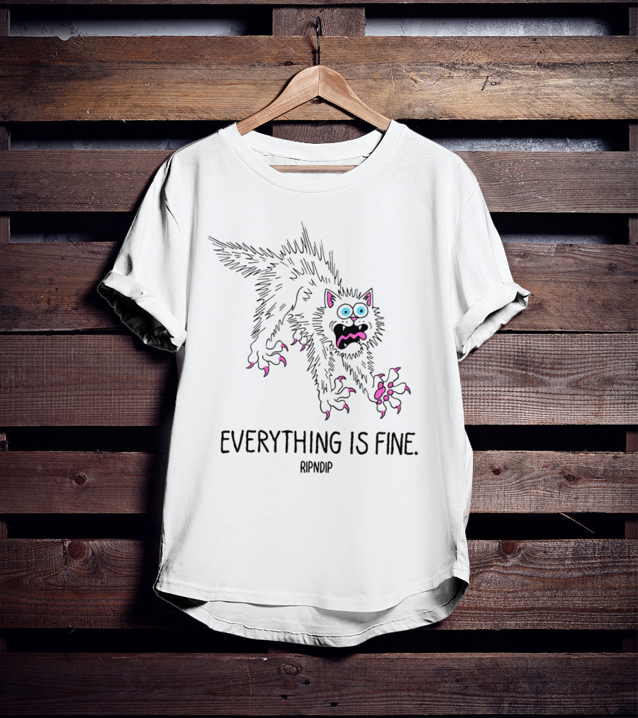 Ripndip Scary Cat Everything Is Fine T-Shirt