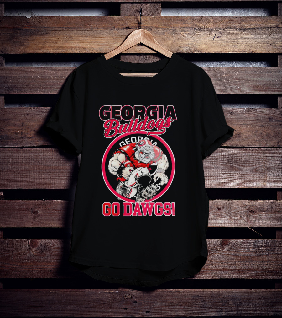 Georgia Bulldogs Go Dawgs UGA Aggressive Mascot T-Shirt