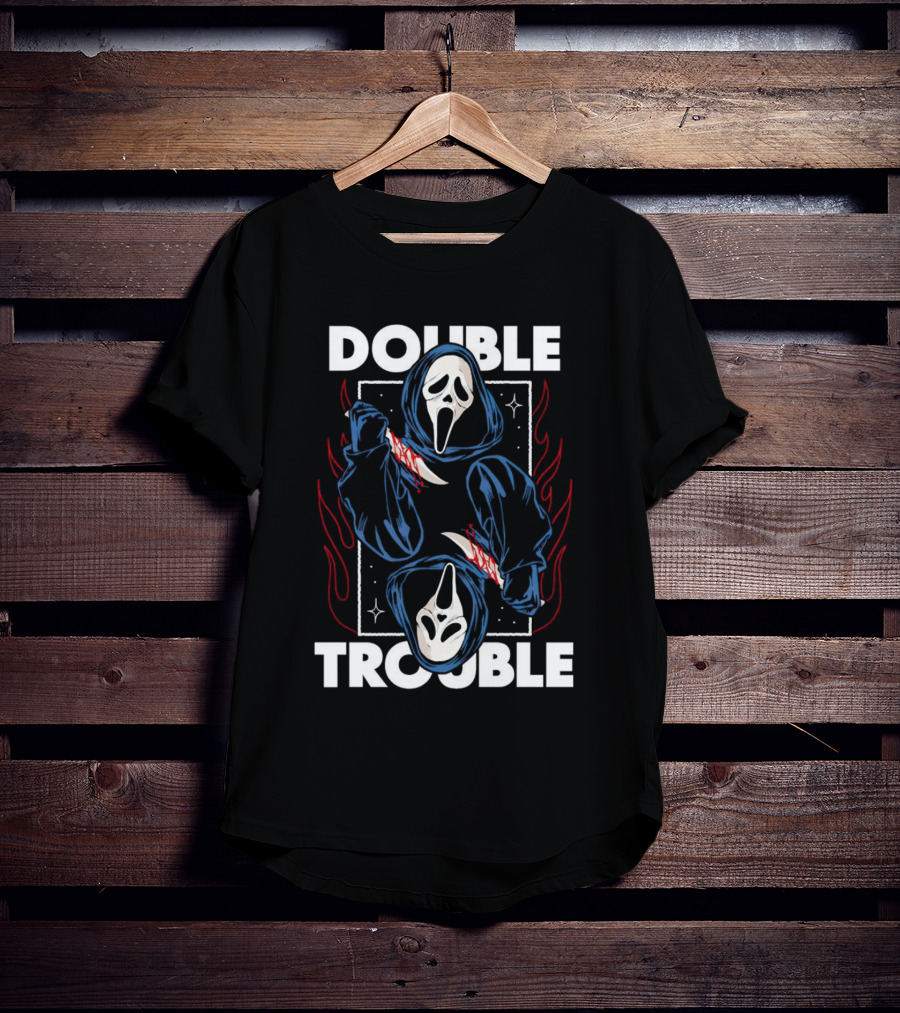 Double Trouble Ghostface Knife Reflection T-Shirt
