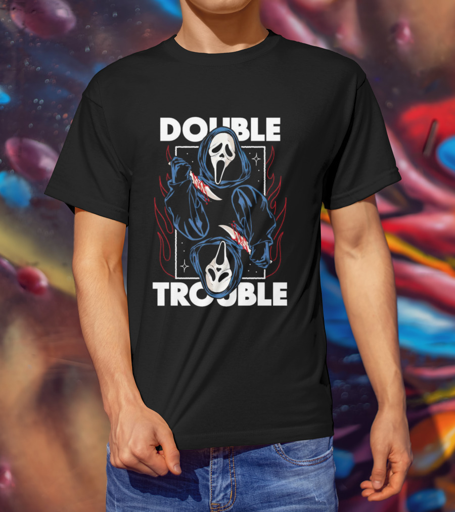 Double Trouble Ghostface Knife Reflection T-Shirt