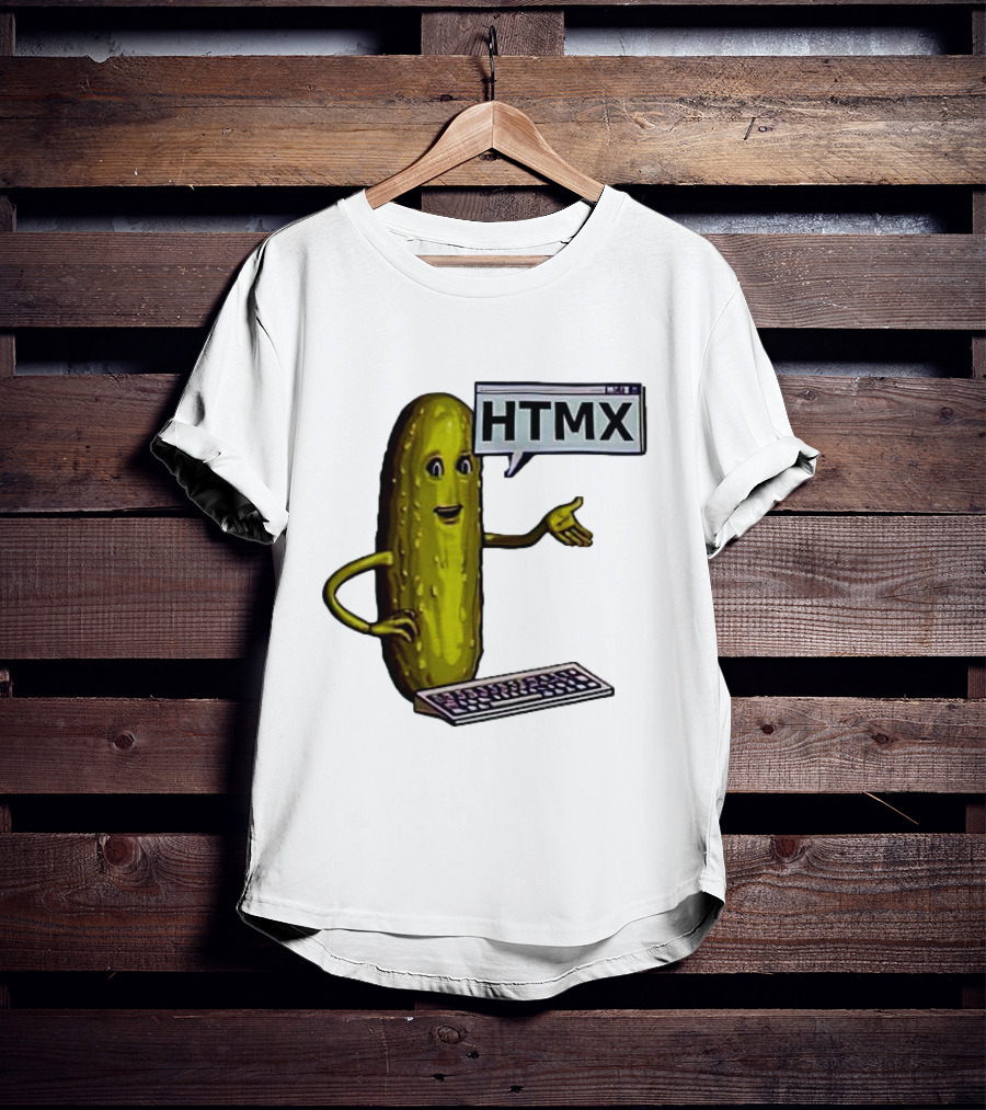 HTMX Keyboard Pickle T-Shirt