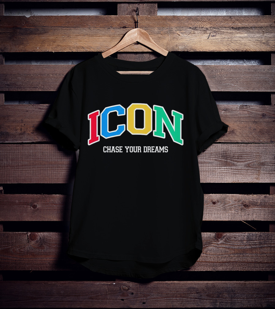 ICON Chase Your Dreams Multicolor Block Letters T-Shirt