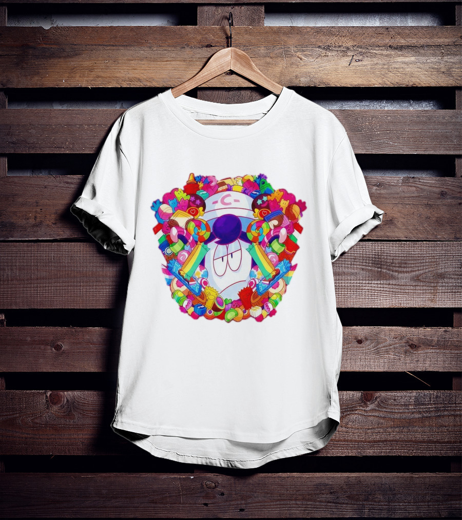 Pelo Overwhelming Sweet Candy Explosion Colorful Sweets Rainbow Lollipops T-Shirt