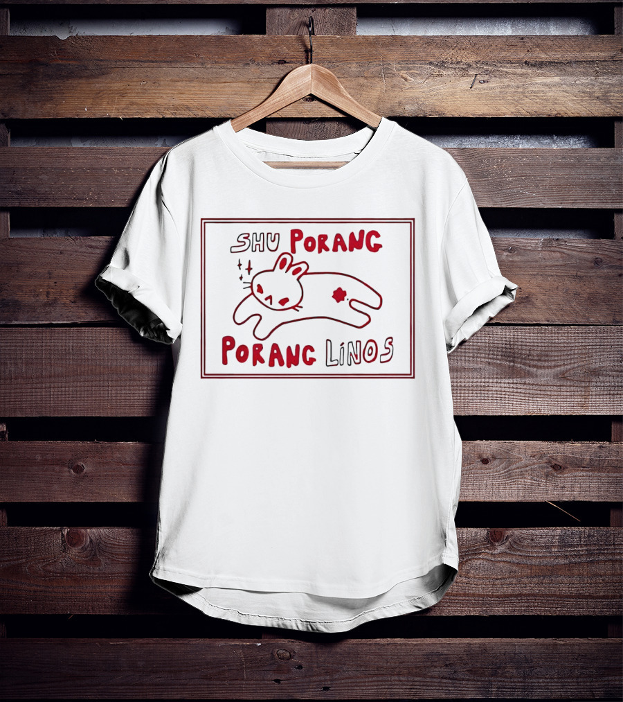 SHU Porang Porang Linos Cat Drawing T-Shirt