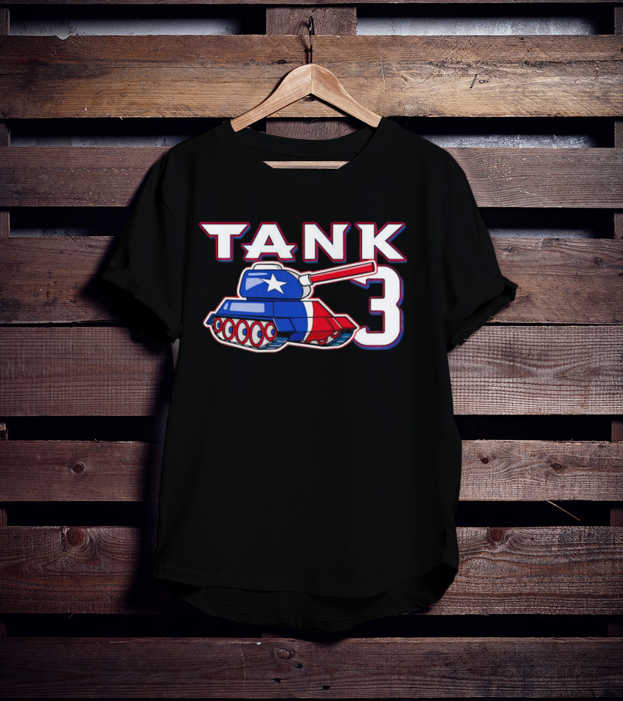 Texas Rangers Tank 3 Patriotic Flag Colors T-Shirt