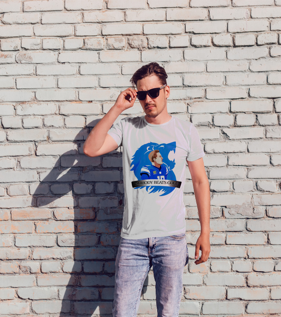 That’s Good Sports Nobody Beats Goff Blue Lion Football Player T-Shirt