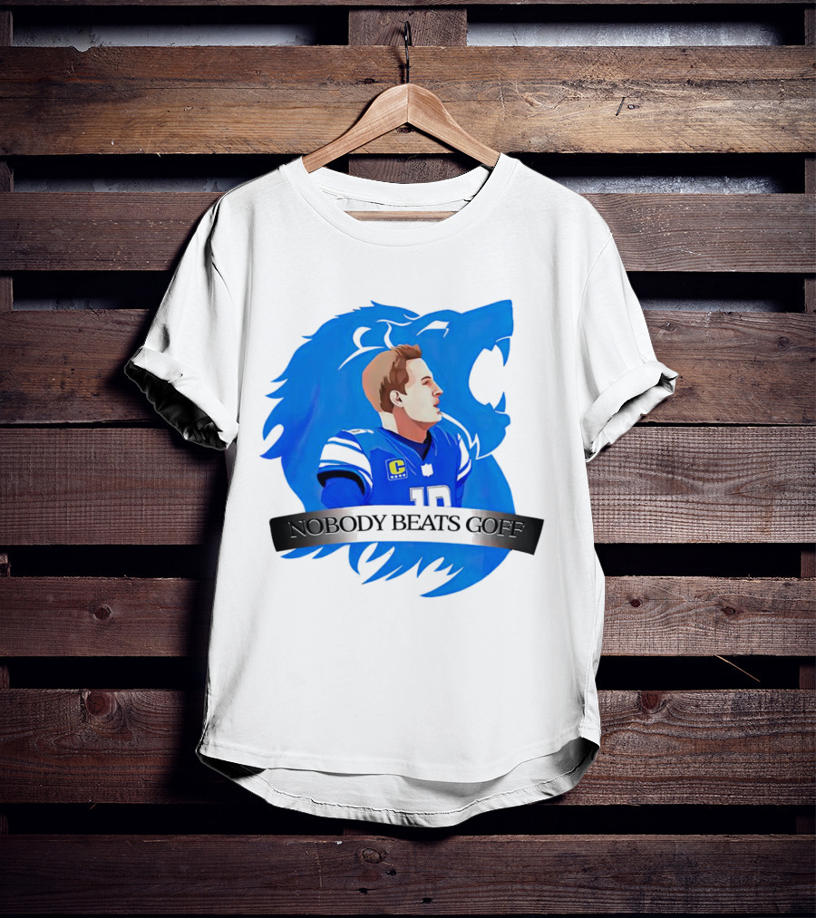 That’s Good Sports Nobody Beats Goff Blue Lion Football Player T-Shirt