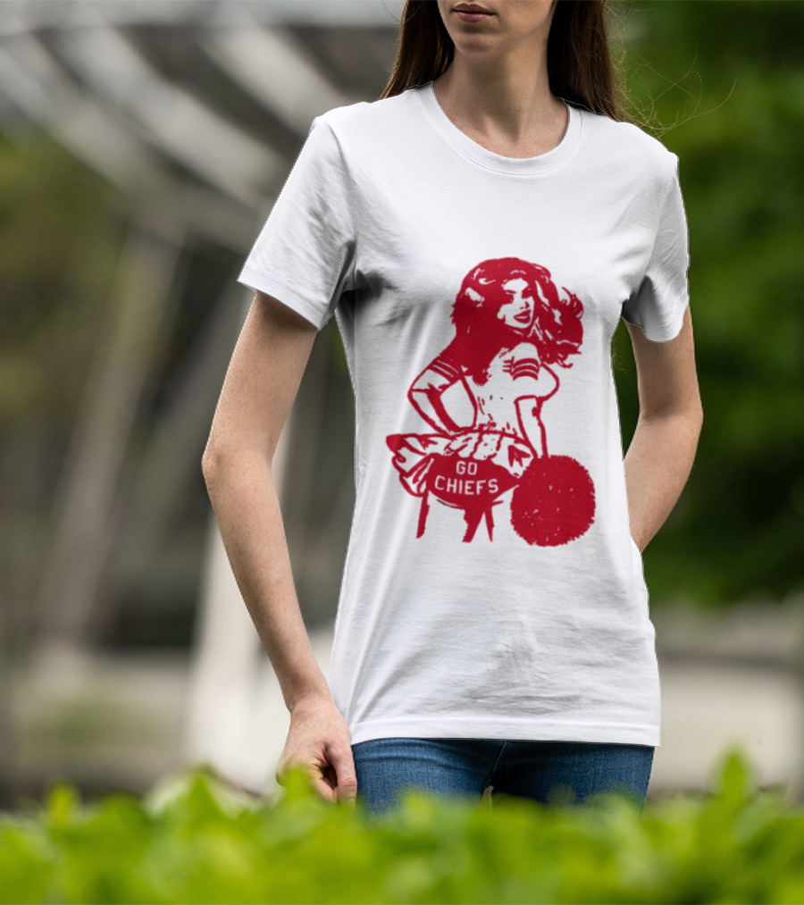 Cheerleader Go Chiefs Pom Pom Spirit T-Shirt
