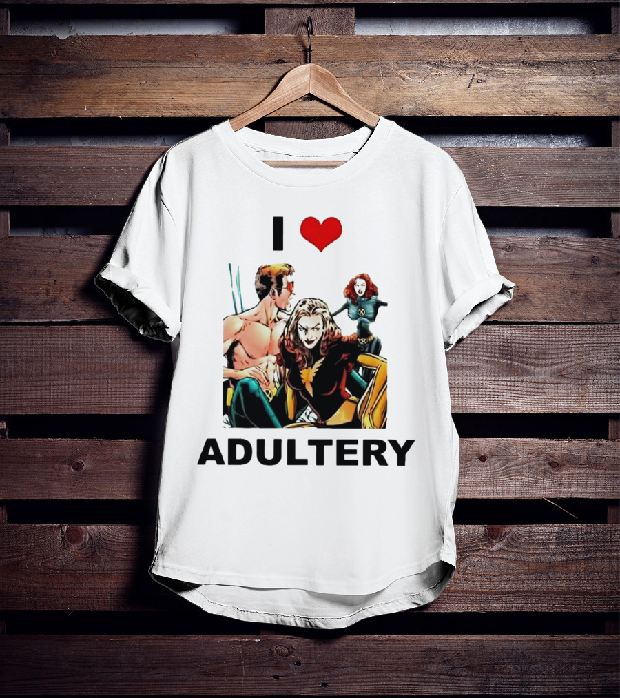 I Love Adultery Adult Joke Comic Characters T-Shirt
