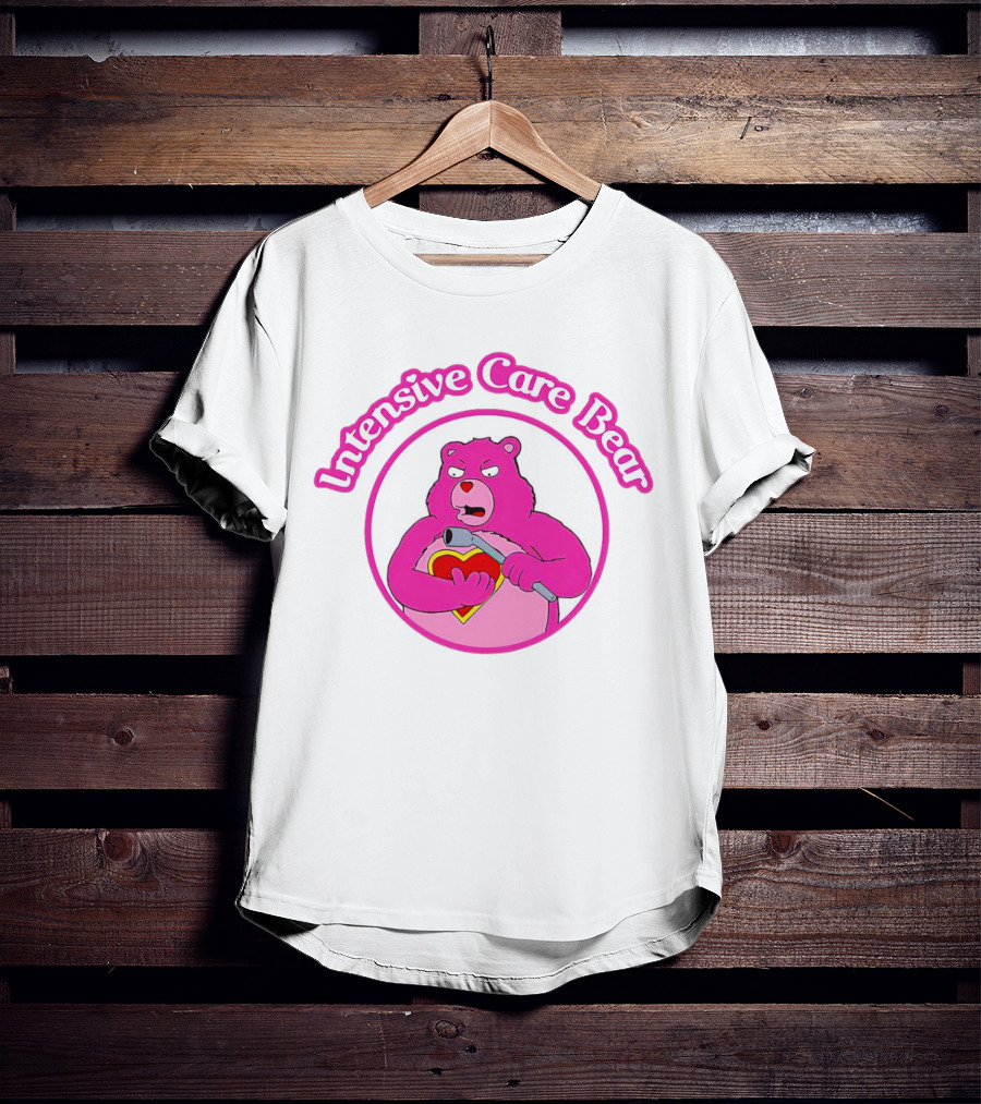 Intensive Care Bear With Heart And Pipe T-Shirt