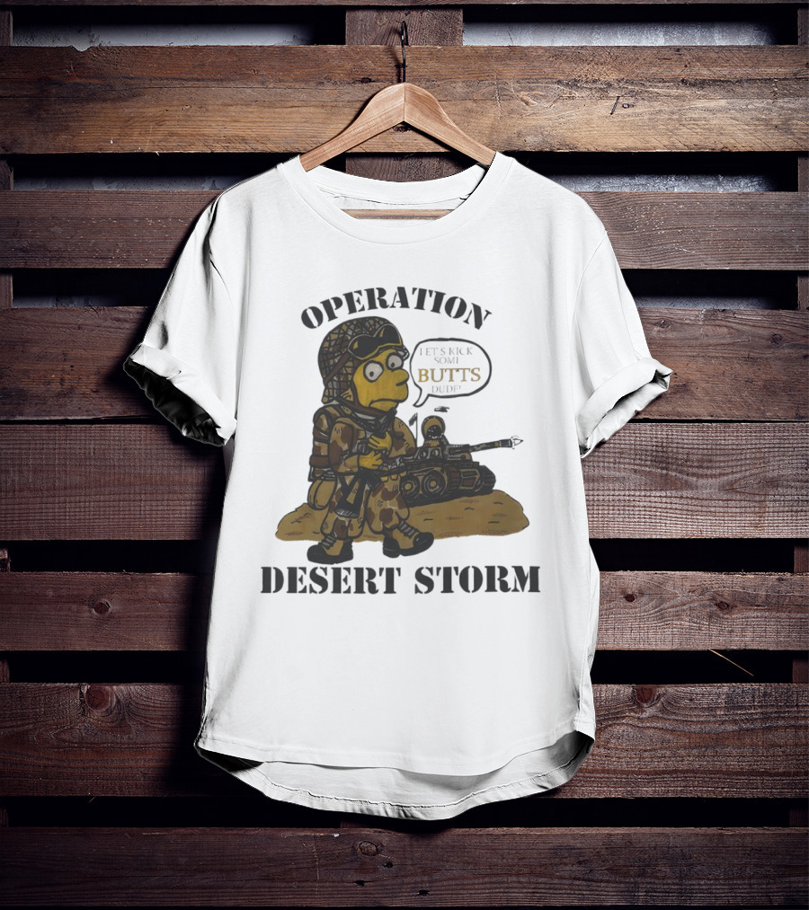 Operation Desert Storm Bart Simpson Let's Kick Butts T-Shirt