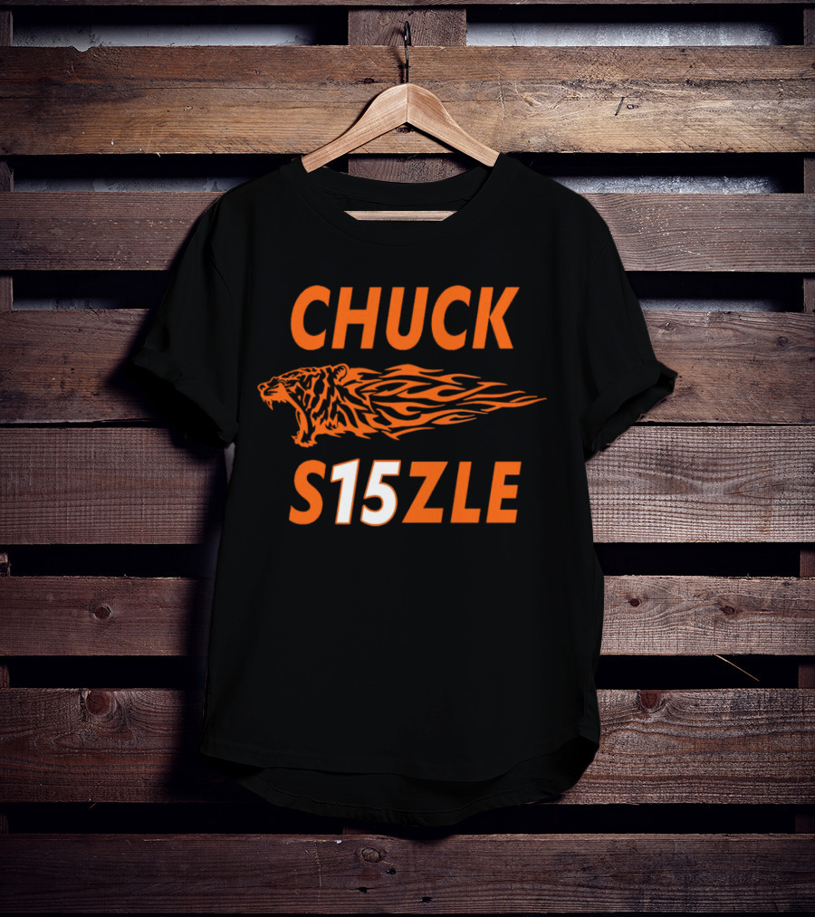 CHUCK SIZZLE S15ZLE Tiger Flame Cincinnati Bengals T-Shirt
