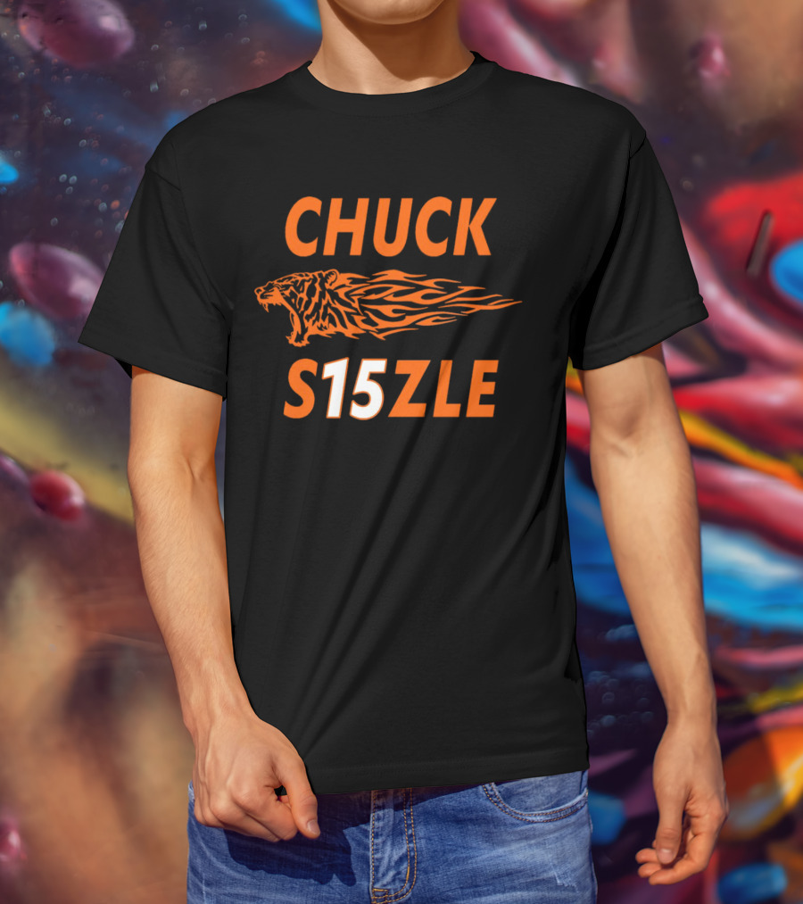 CHUCK SIZZLE S15ZLE Tiger Flame Cincinnati Bengals T-Shirt