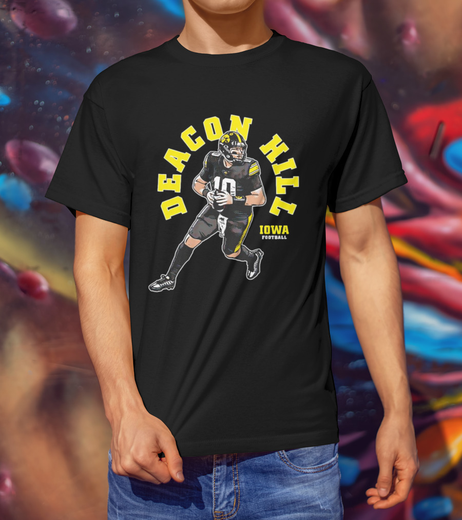 Deacon Hill Iowa Football Cartoon Player Number 10 T-Shirt