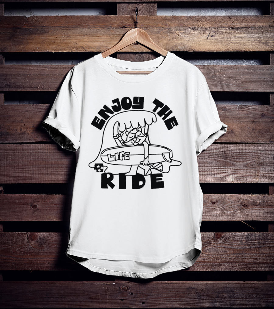 Enjoy The Surfing Cat Life Ride T-Shirt