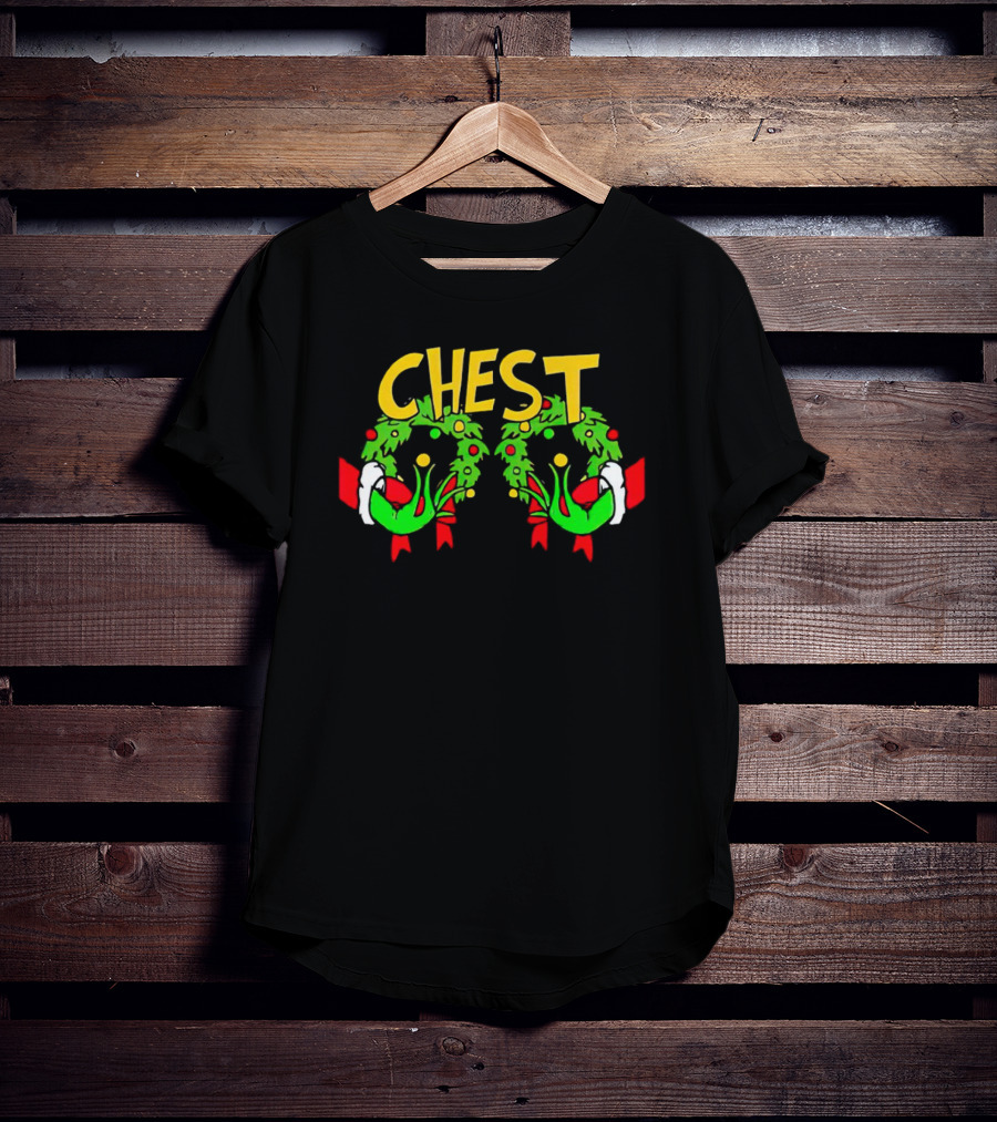 Grinch Chest Wreath Christmas T-Shirt