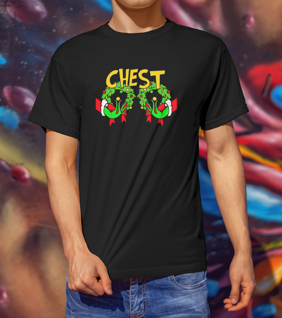 Grinch Chest Wreath Christmas T-Shirt