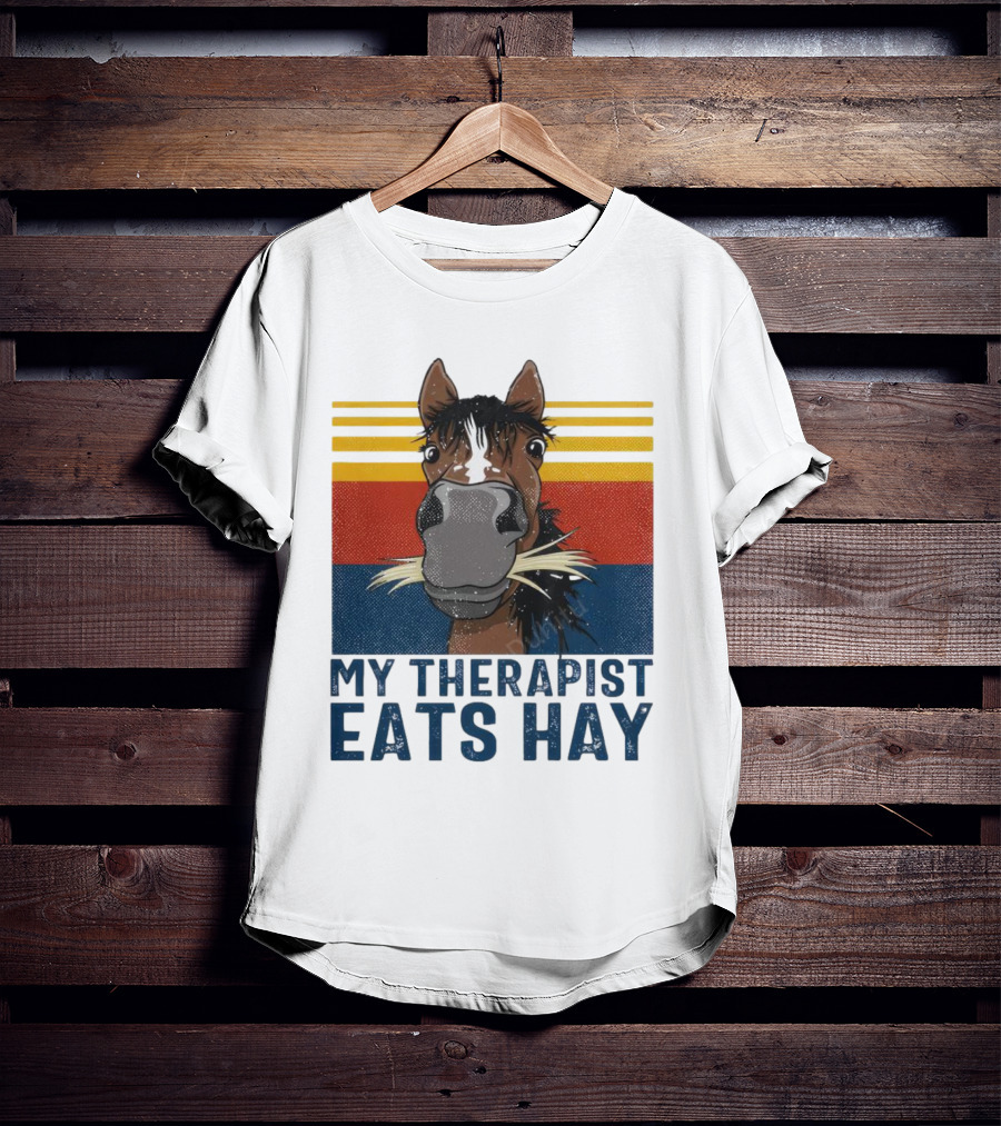My Therapist Eats Hay Horse Vintage T-Shirt